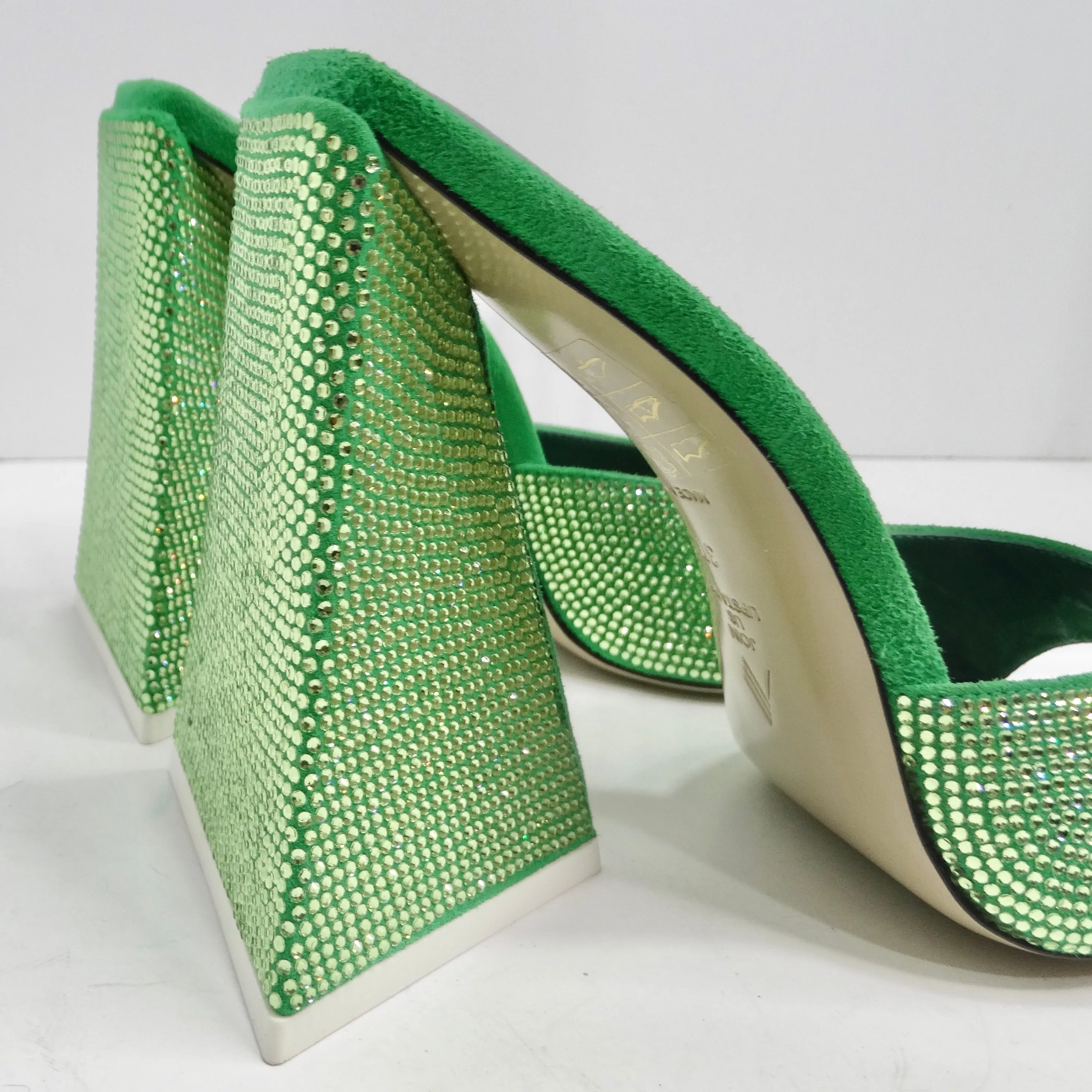 The Attico Green Devon Heeled Sandal