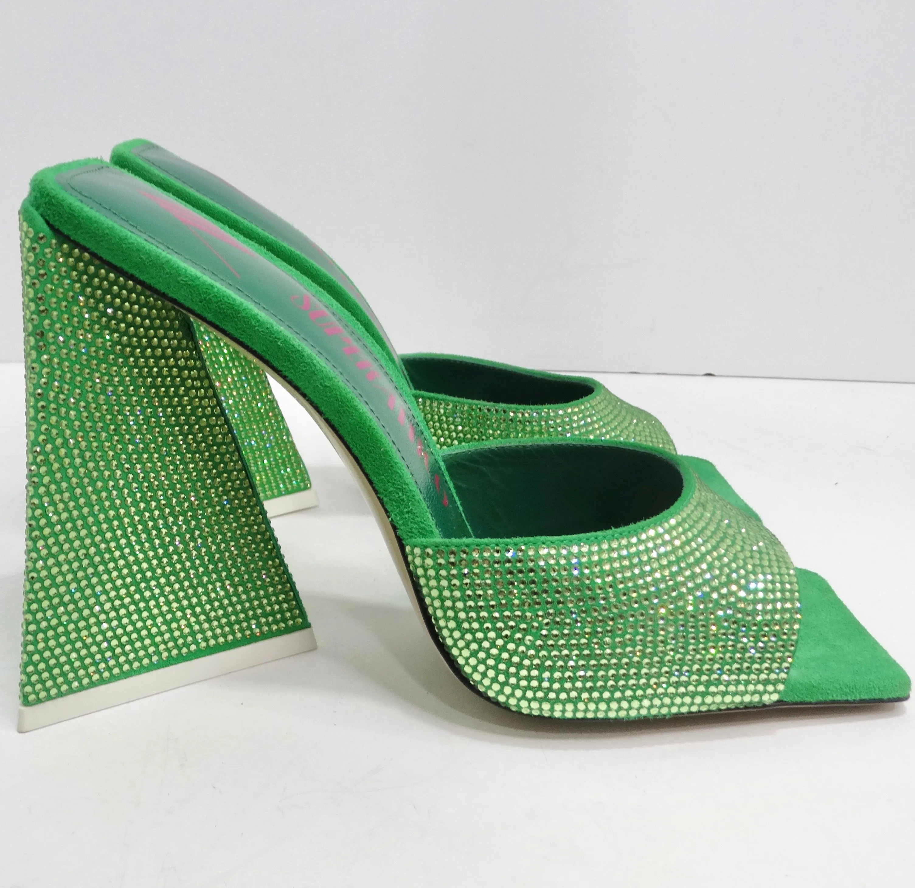 The Attico Green Devon Heeled Sandal