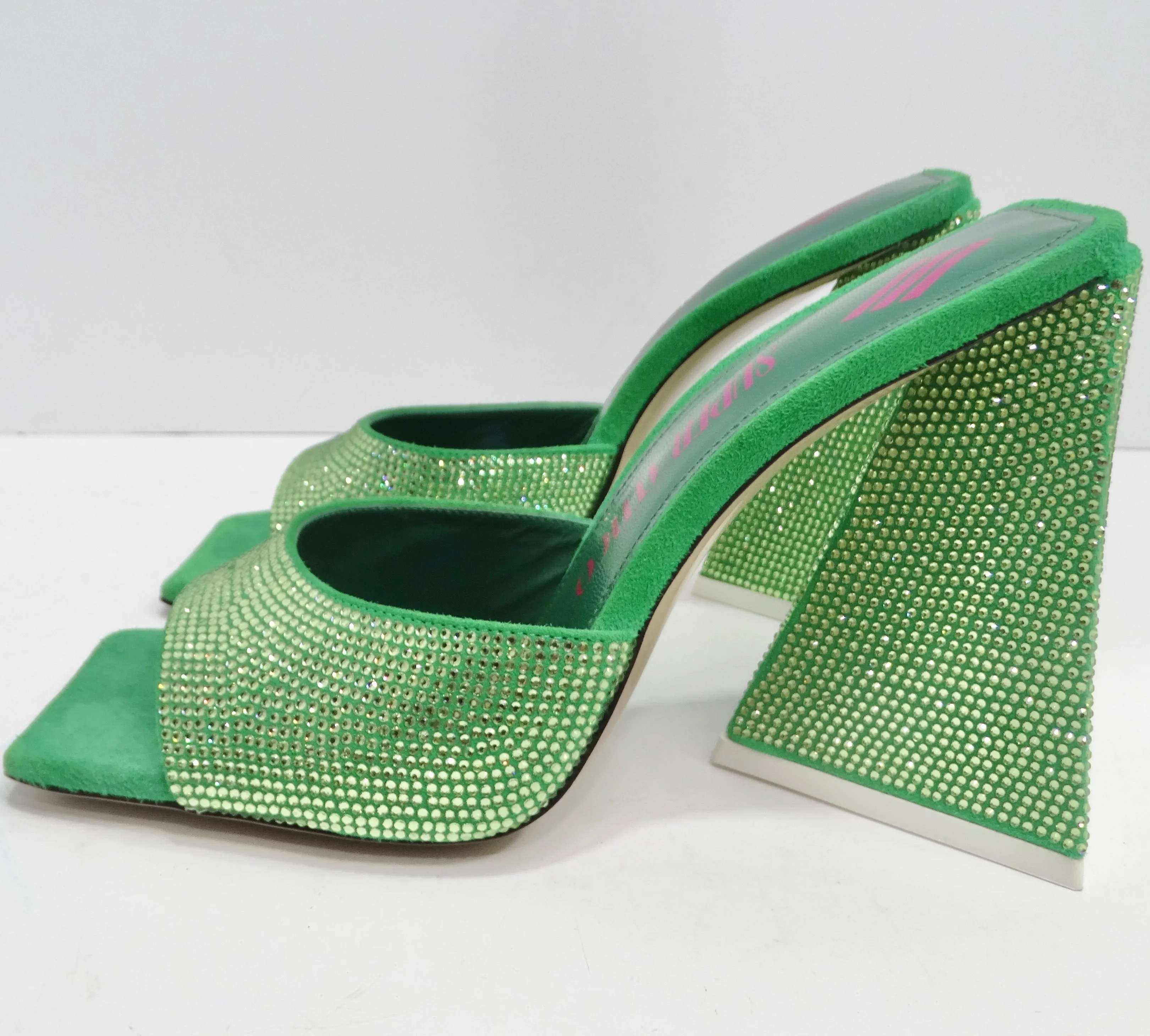 The Attico Green Devon Heeled Sandal