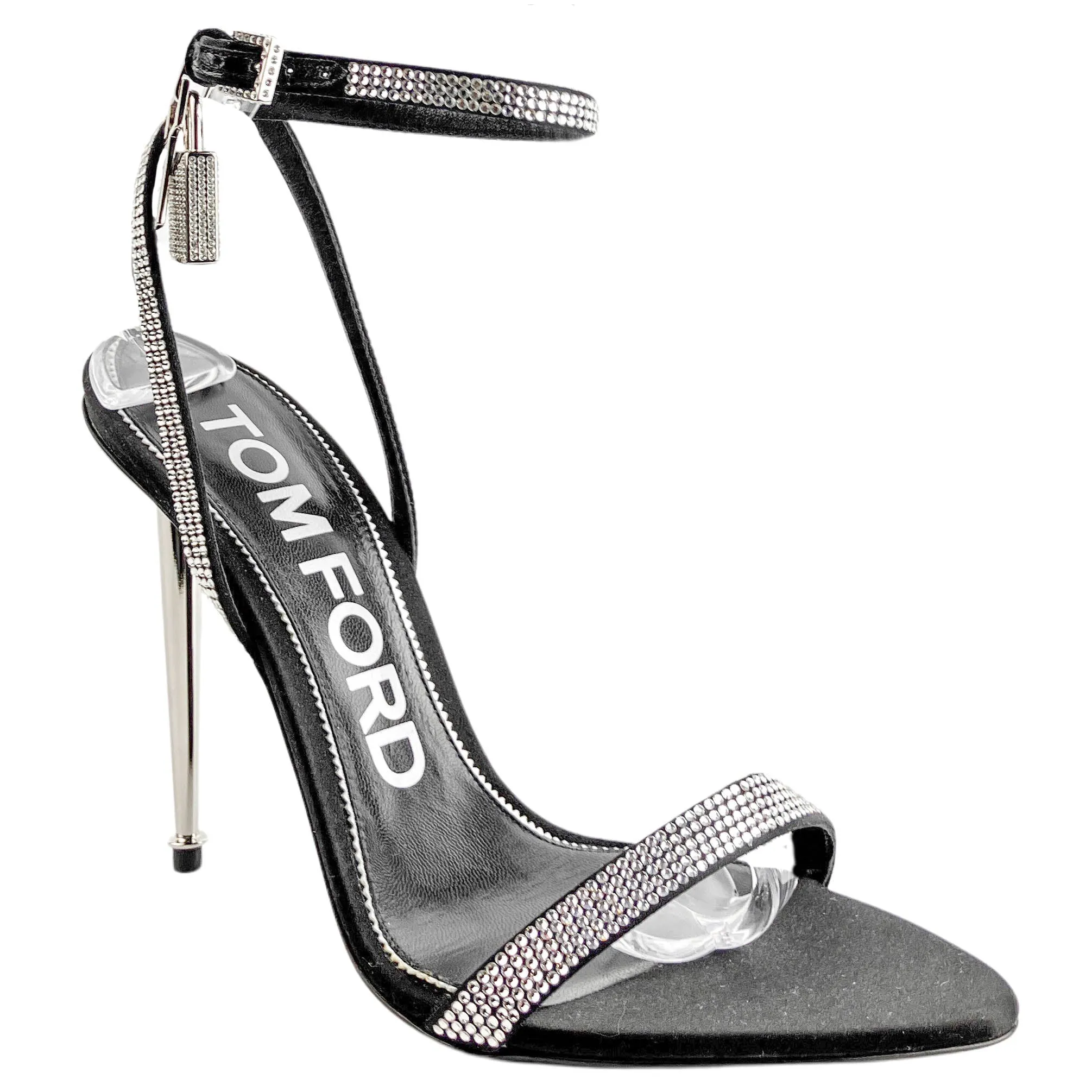 Tom Ford Satin and Crystal Heels in Black