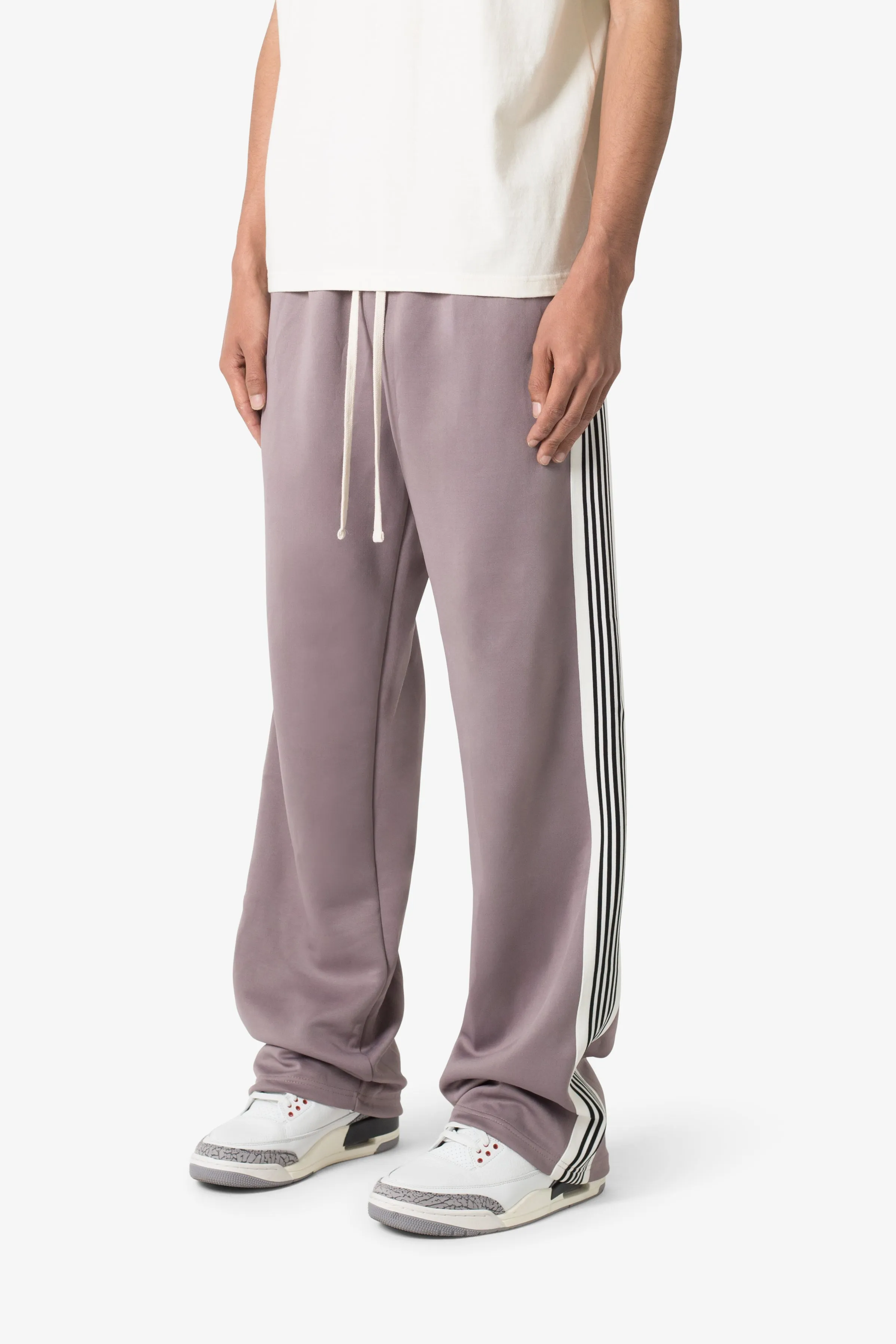 Tricot Side Stripe Pants - Mauve