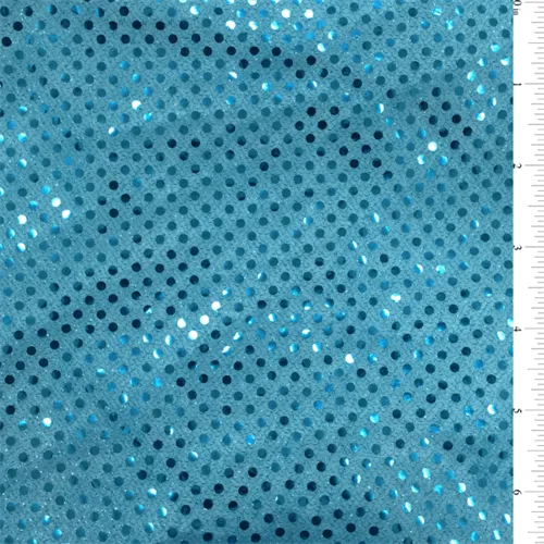 Turquoiuse Sequin Knit Bolt Fabric