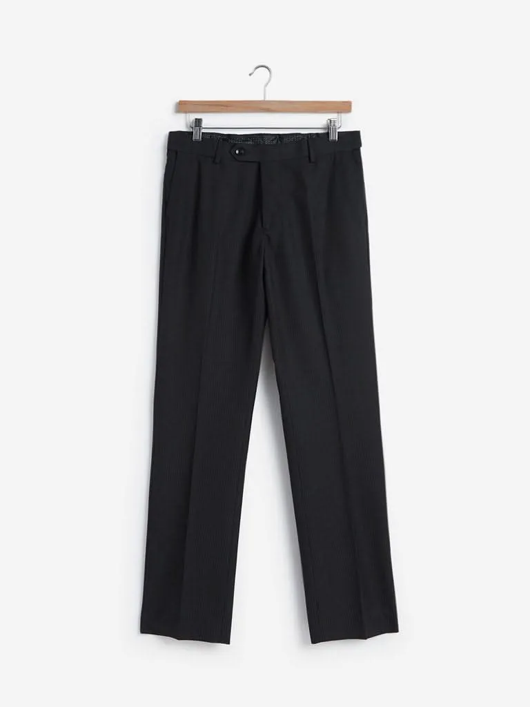 WES Formals Black Relaxed Fit Trousers