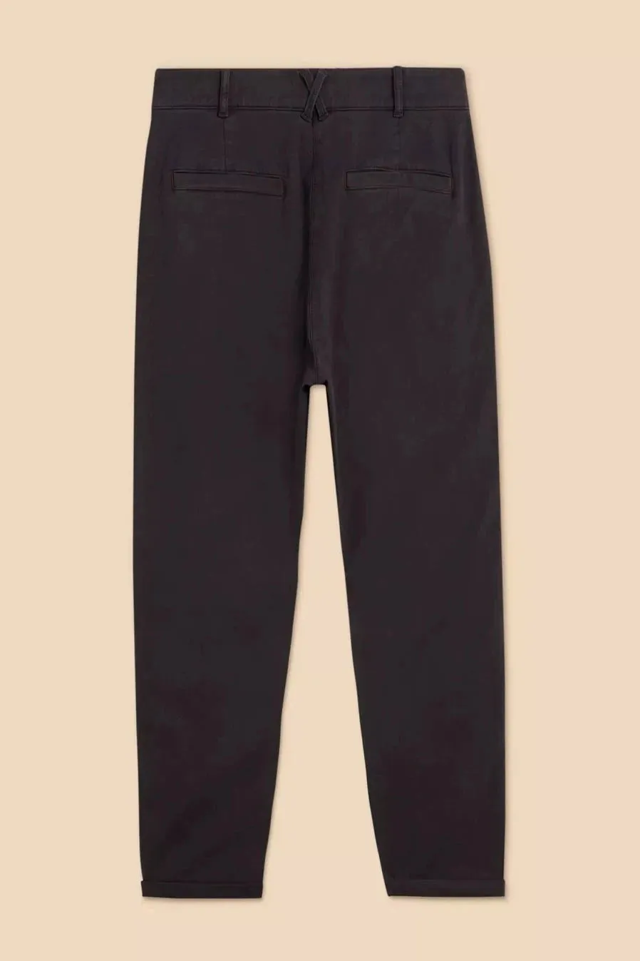 White Stuff Twister Organic Chino Trousers in Pure Black