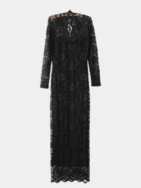 Wholesale Black Long Sleeve Lace Maxi Dress