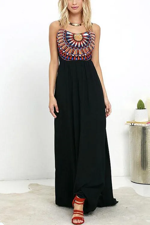 Wholesale Black Sleeveless Maxi Dresses