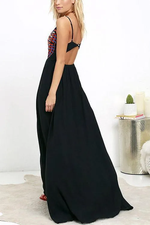 Wholesale Black Sleeveless Maxi Dresses