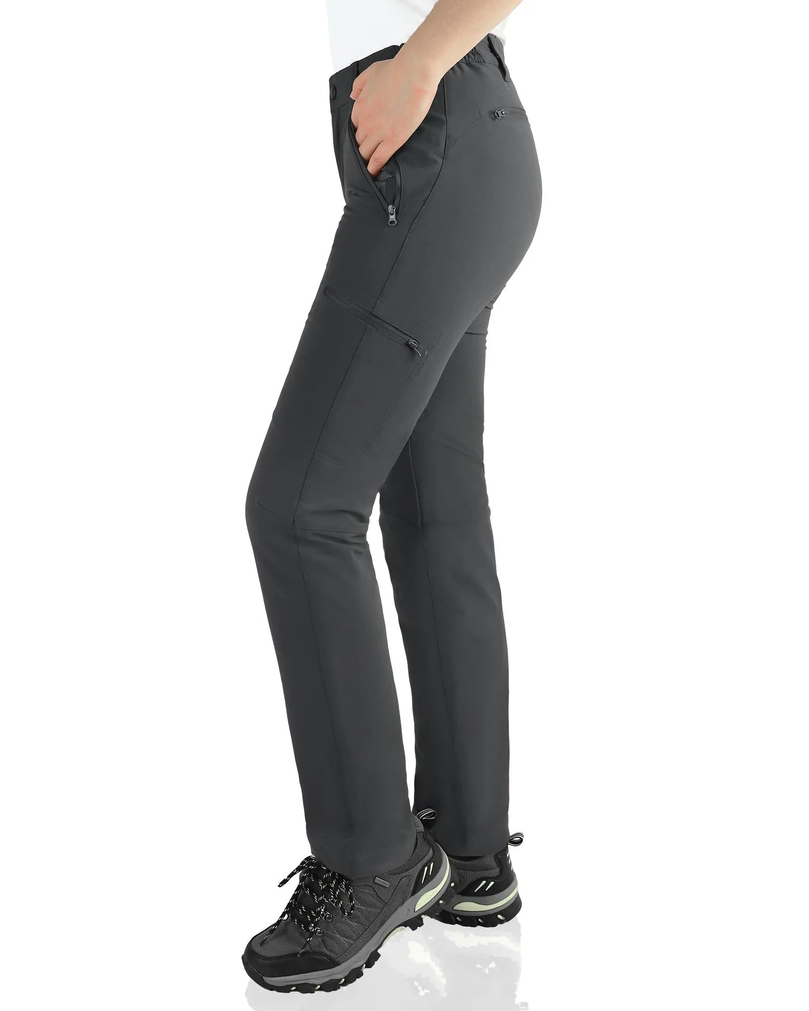 Women's Golf Pants, Water-Resistant Lightweight Hiking Pants with Adjustable Bottom for Travel, Camping, Fishing