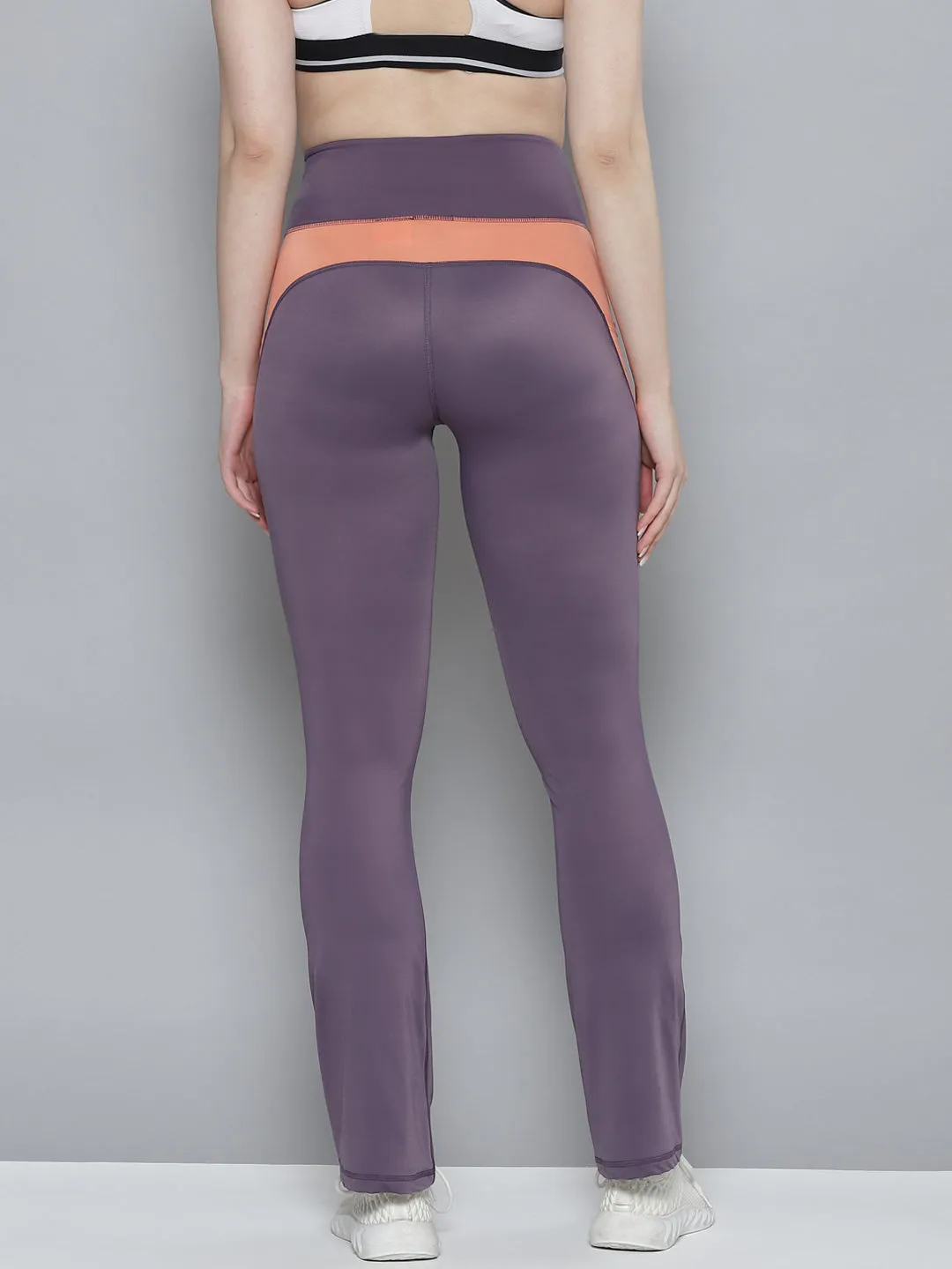 Women's Purple Solid Quick Dry Bootcut Pocket Track Pants