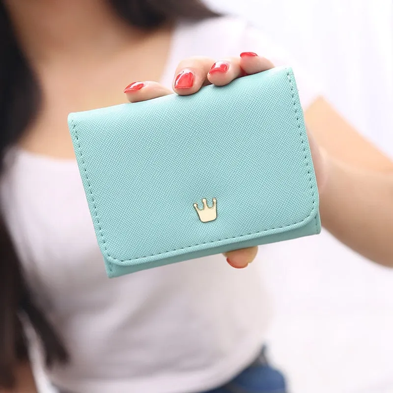 Women's Wallet Short Women Coin Purse Crown Wallets For Woman Card Holder Small Ladies Wallet Female Hasp Mini Clutch For Girl