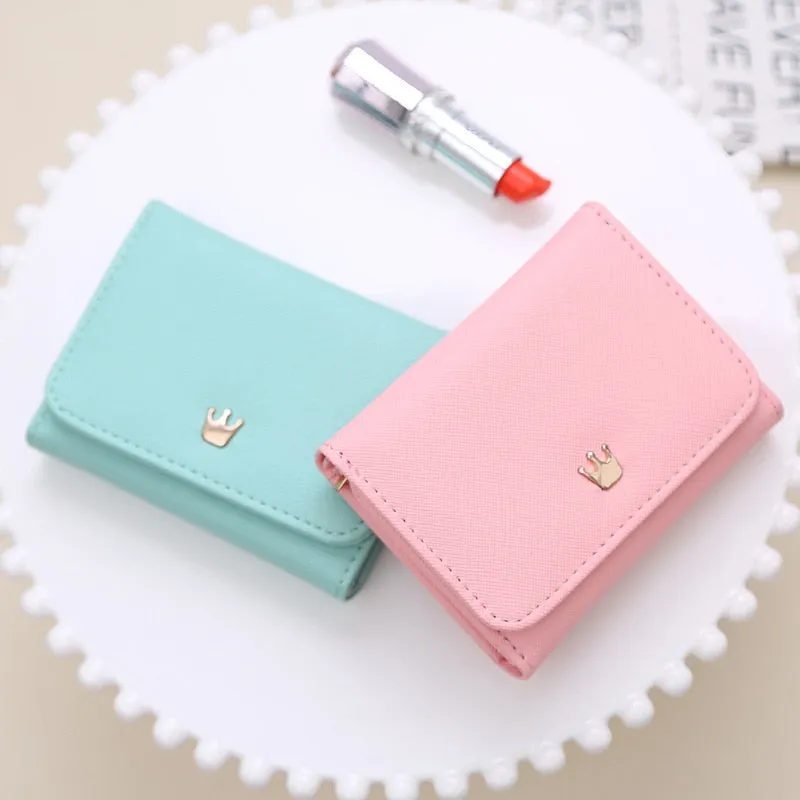 Women's Wallet Short Women Coin Purse Crown Wallets For Woman Card Holder Small Ladies Wallet Female Hasp Mini Clutch For Girl