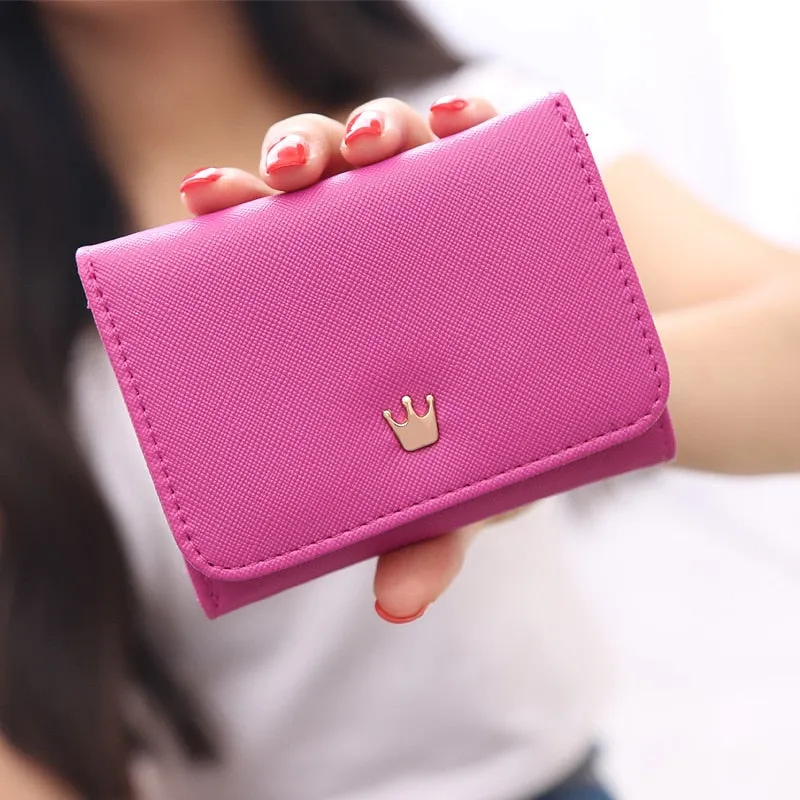 Women's Wallet Short Women Coin Purse Crown Wallets For Woman Card Holder Small Ladies Wallet Female Hasp Mini Clutch For Girl