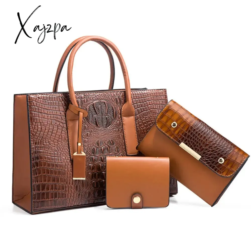 Xajzpa - Alligator Leather Luxury Handbag Women Bags Designer Brand Clutch Purse Female Tote Bag Ladies Shoulder Crossbody Bolsa Sac